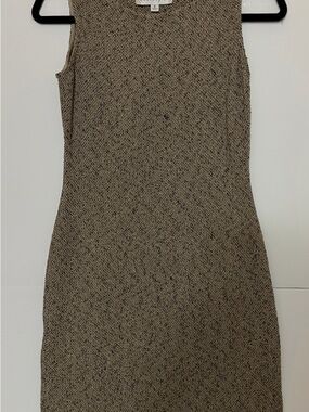 St. John Collection Taupe Tweed Midi Shift Dress